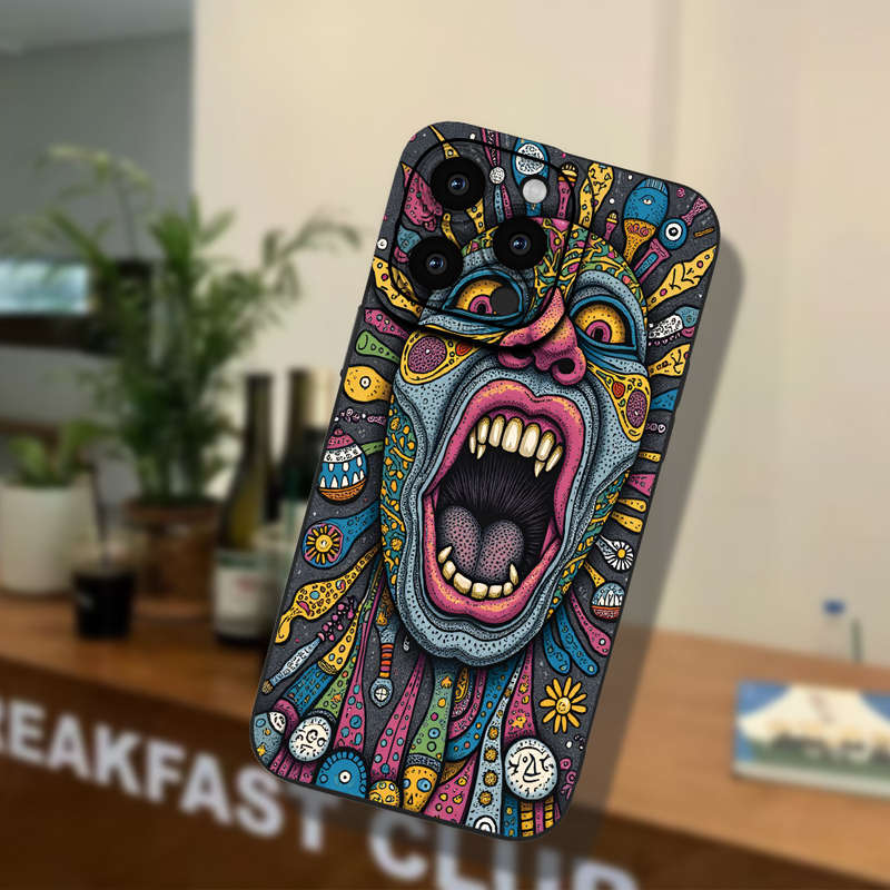1Pc Black For iPhone 12 Mini Colorful Mask Phone Case