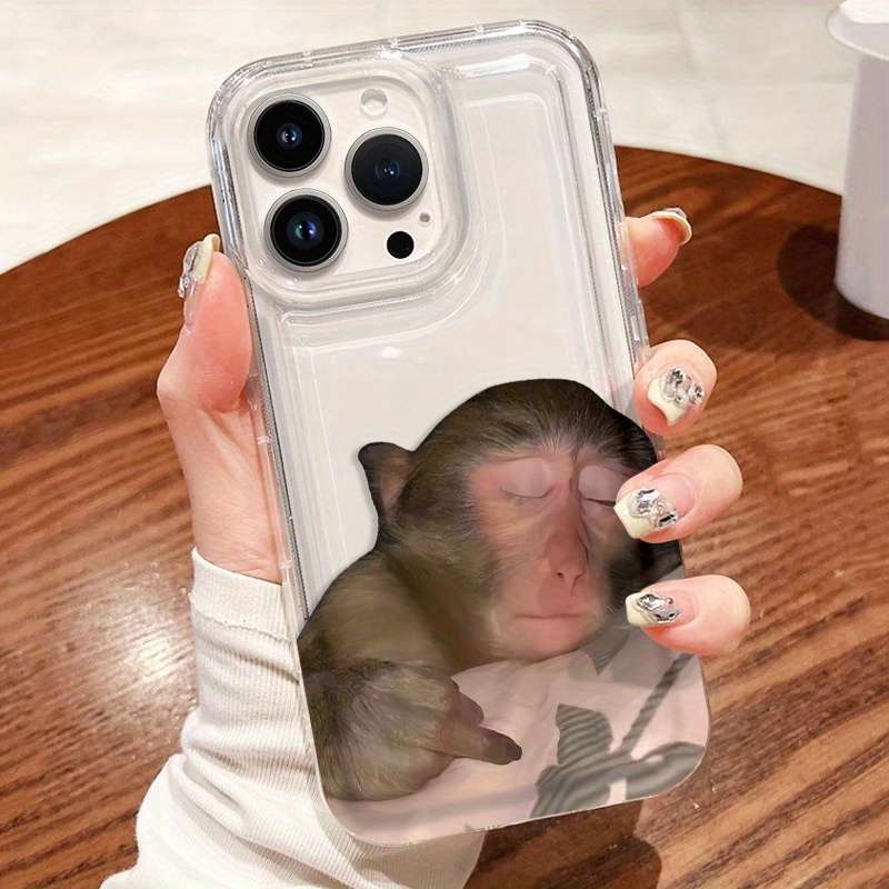 1Pc Transparent For iPhone 7 Plus 8 Plus Sleeping Monkey Phone Case