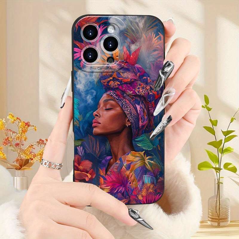 1Pc Black For iPhone 14 Plus African Reverie Various Phone Case