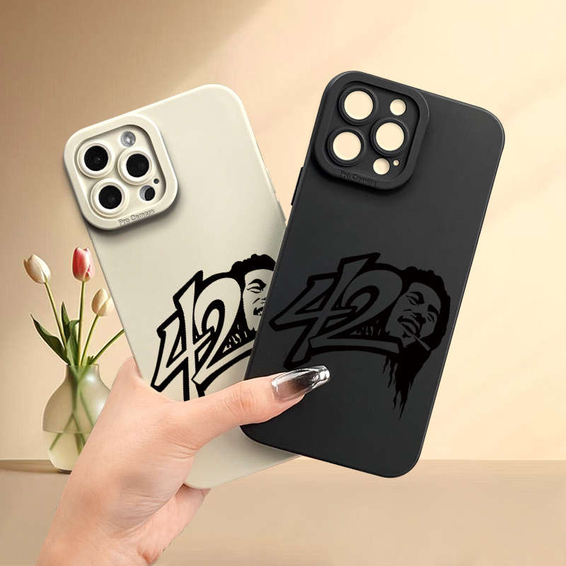 1Pc Beige For iPhone 7 Plus 8 Plus Smoking Men Pattern Phone Case
