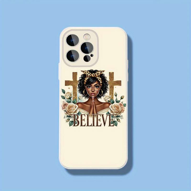 1Pc Black For iPhone 14 Pro Max Faith And Strength Amidst Phone Case