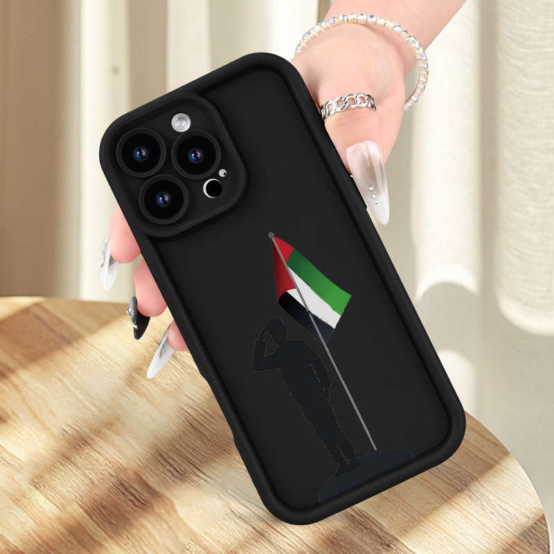 1Pc Black For iPhone 15 Pro An UAE National Day Pattern Phone Case