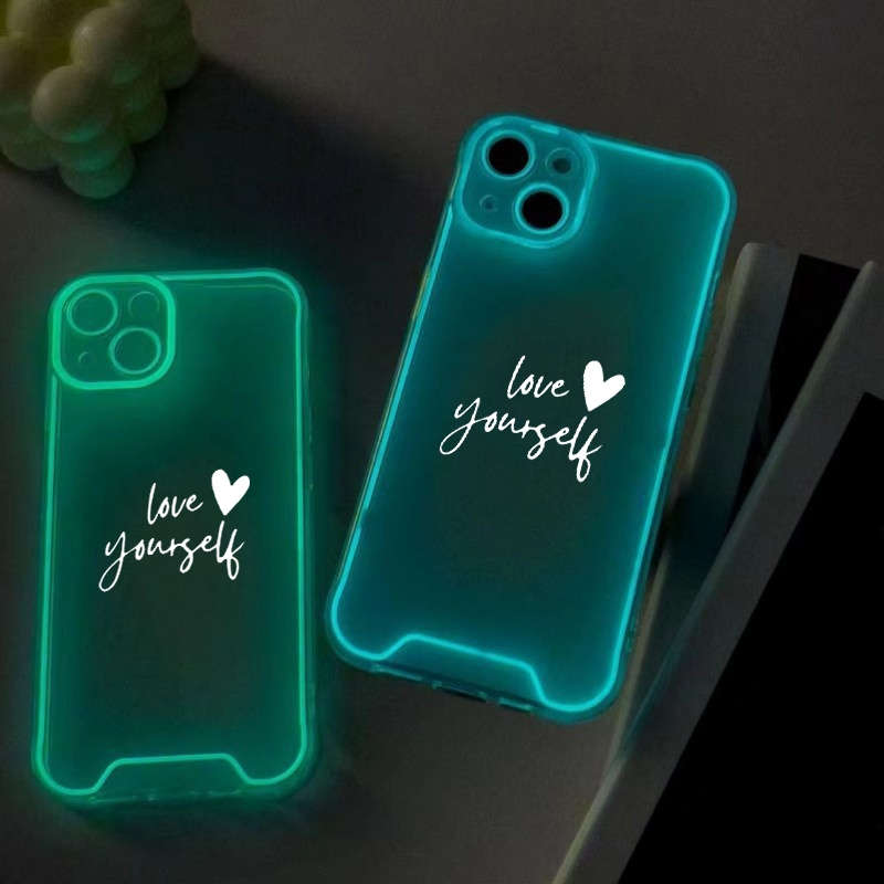 1Pc Blue For iPhone 15 Plus Always Love Yourself Phone Case