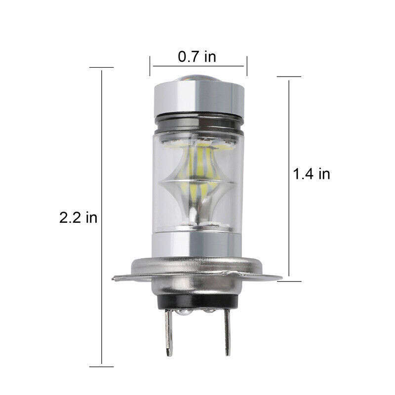 2pcs H7 100W LED Fog Driving Light Bulbs 20SMD Super Bright 6000K White Without Bat