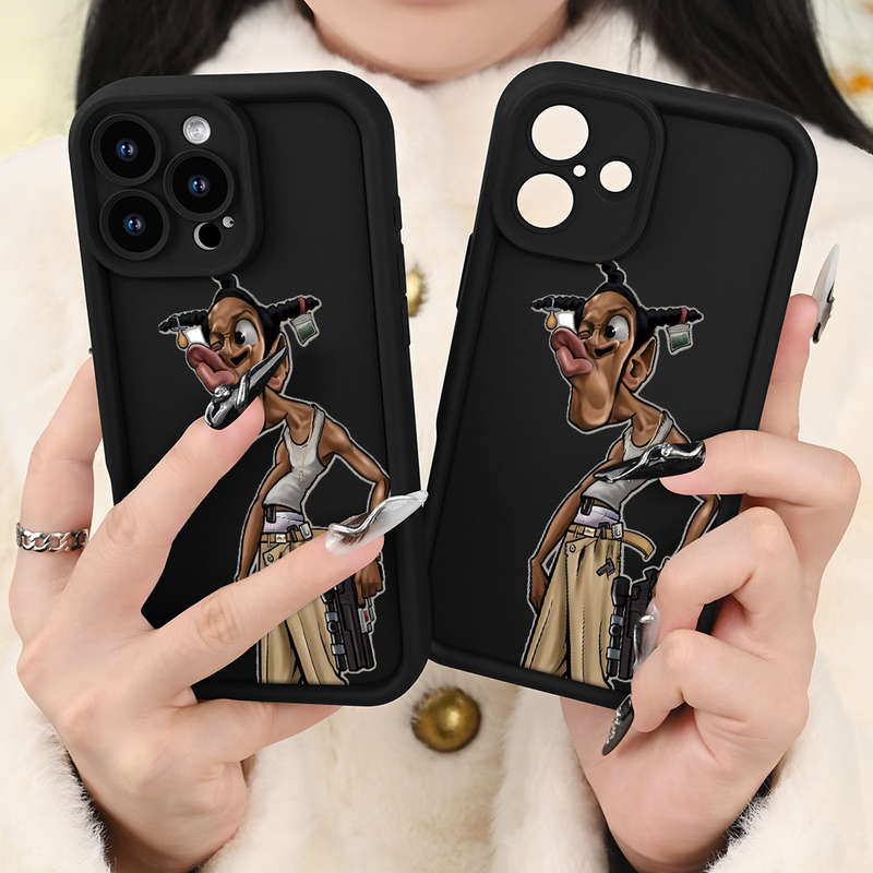 1Pc Black For iPhone XS Max Hip Hop Youth Pattern Phone Case