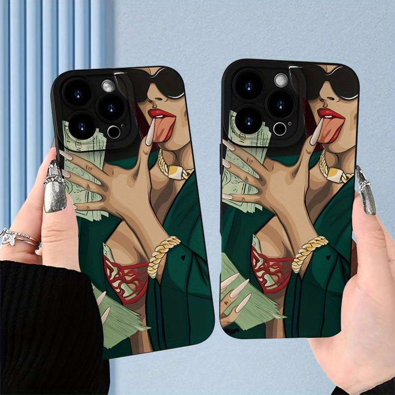 1Pc Black For iPhone 7 Plus 8 Plus Domineering Woman Phone Case