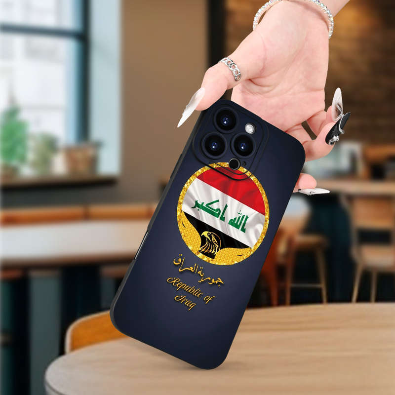 1Pc Black For iPhone 7 Plus 8 Plus An Iraqi Flag Arabic Pattern Phone Case