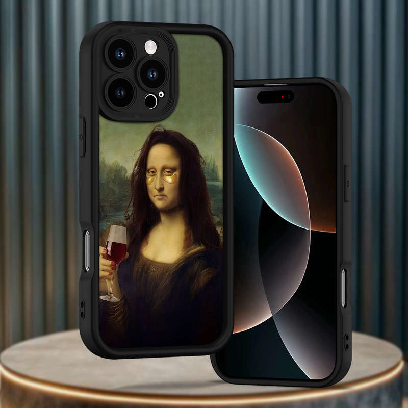 1Pc Black For iPhone 12 Mini Mona Lisa Phone Case