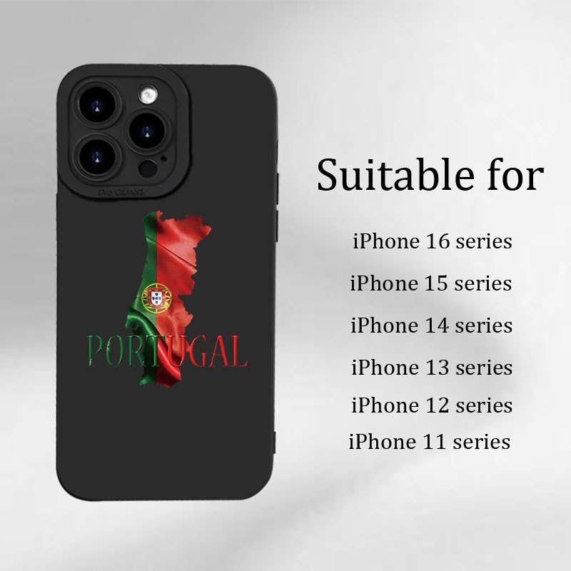 1Pc Black For iPhone XS Max Portuguese Flag Design Phone Case