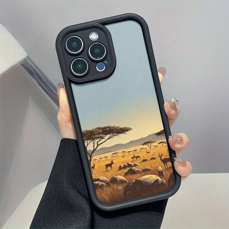 1Pc Mixed Color For iPhone 14 Plus African Savanna Phone Case
