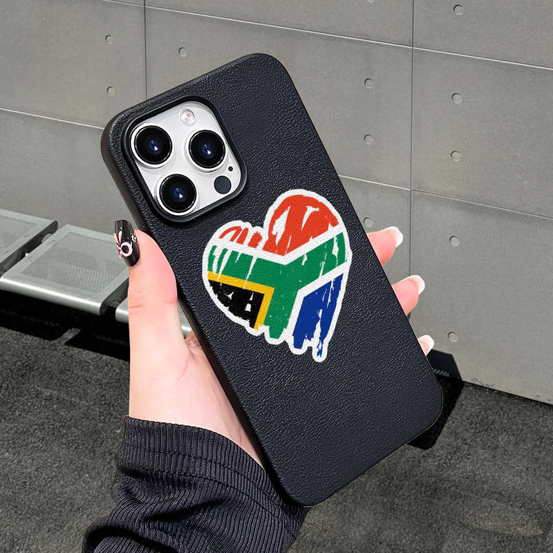 1Pc Ivory White For iPhone 13 Pro Max South African Flavor Heart Phone Case