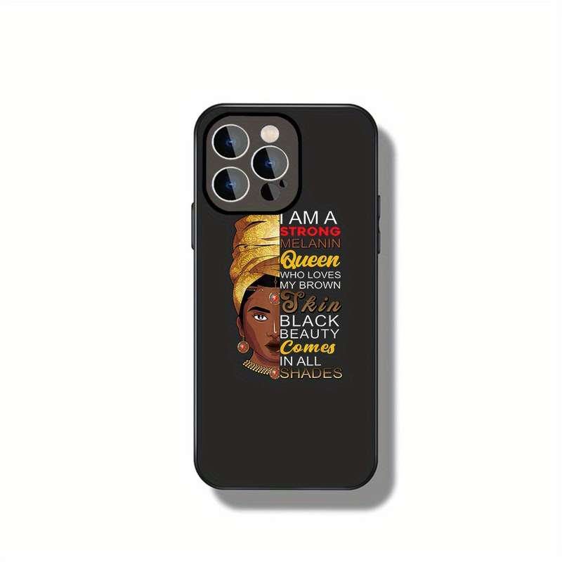 1Pc Black For iPhone 15 Plus Melanin And Beauty Phone Case