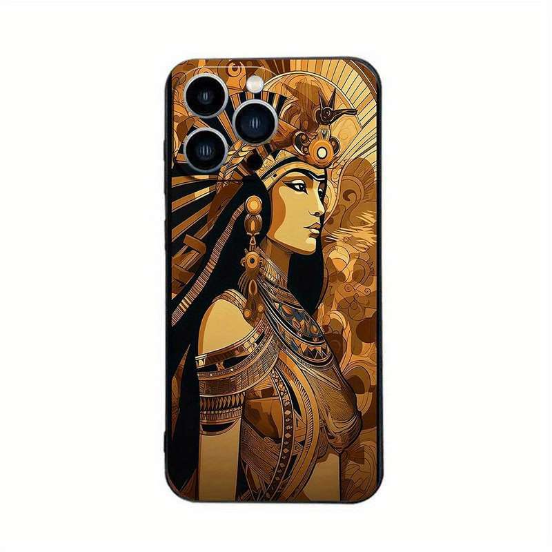 1Pc Black For iPhone 15 Plus African Egyptian Culture Phone Case