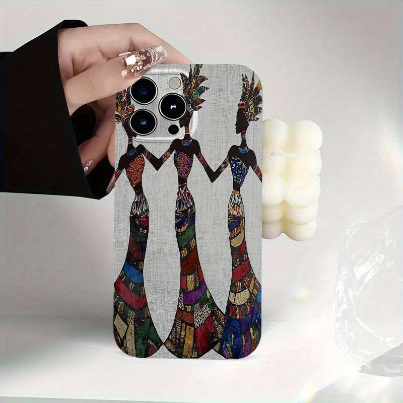 1Pc Transparent For iPhone 12 Pro Max African Tribal Three Women Phone Case