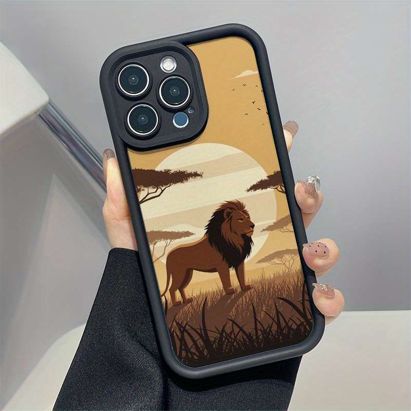 1Pc Mixed Color For iPhone 16 Plus African Savanna Lion Phone Case
