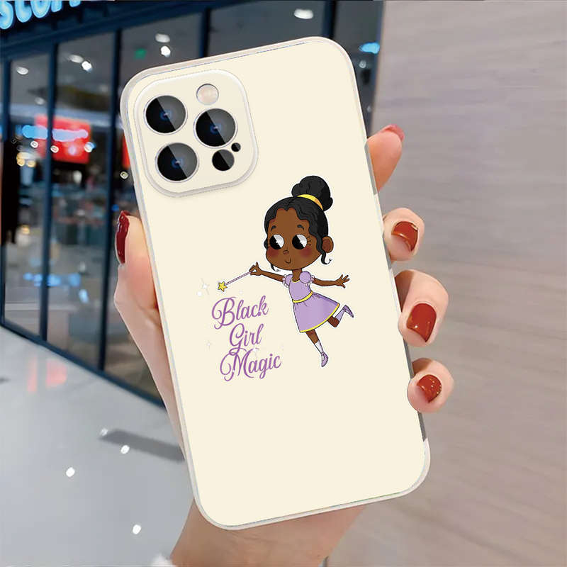 1Pc Black For iPhone 11 Magical Girl Power African Phone Case