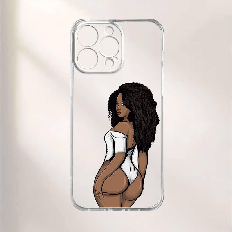 1Pc Transparent For iPhone 7 8 SE2 SE3 Sexy Woman Back Phone Case
