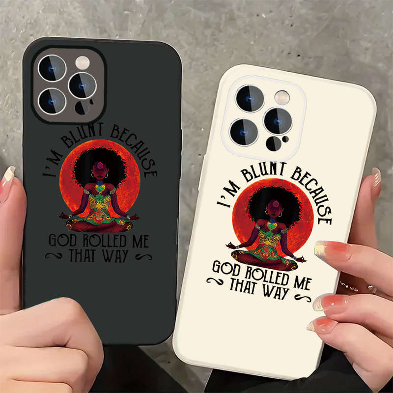 1Pc Black For iPhone 16 Plus Meditative Woman Phone Case