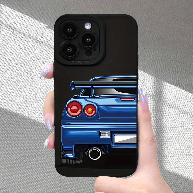1Pc Black For iPhone 7 Plus 8 Plus Blue Sports Car Design Phone Case