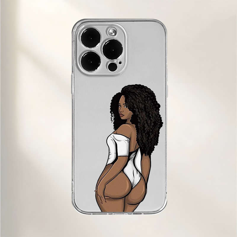 1Pc Transparent For iPhone 7 8 SE2 SE3 Sexy Woman Back Phone Case