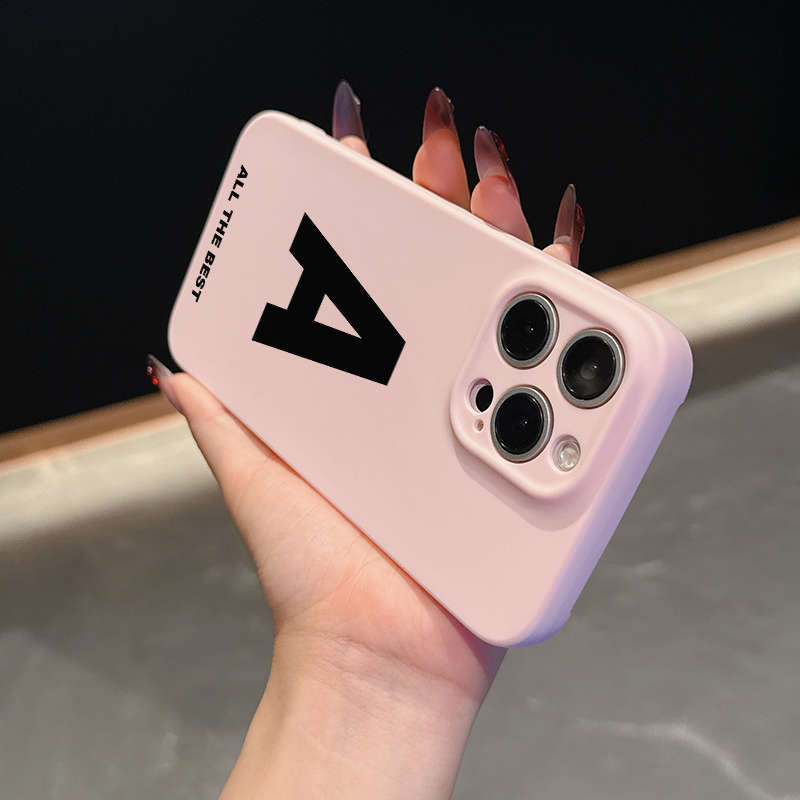 1Pc Pink Color For iPhone XS Max Letter A Pattern Phone Case
