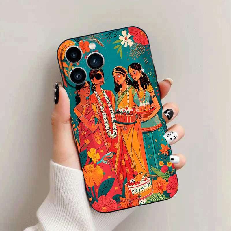 1Pc Black For iPhone 11 Pro Max African Design Phone Case