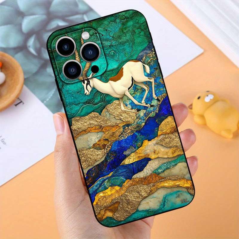 1Pc Black For iPhone XS Max South African Springbok Leap Phone Case