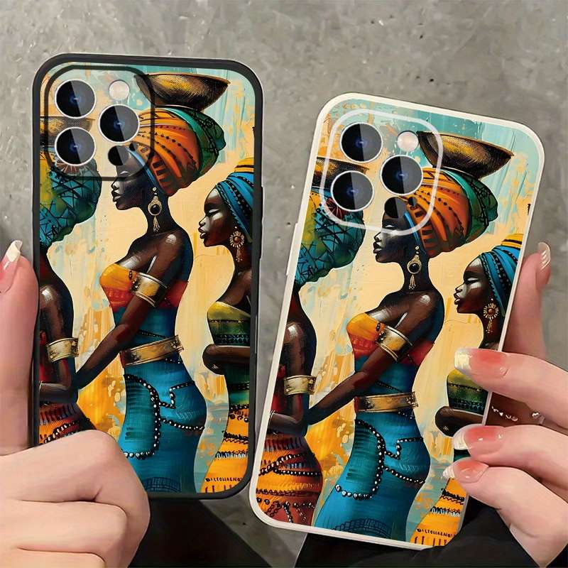 1Pc Ivory White For iPhone 16 Plus African Women Phone Case