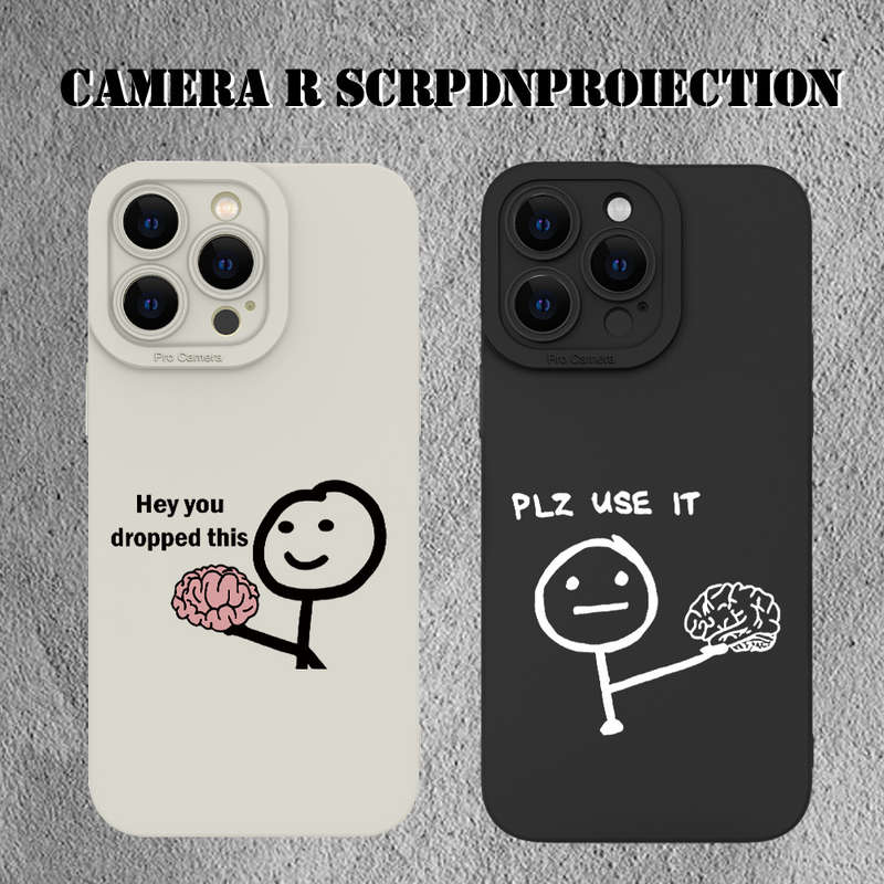 1Pc White For iPhone 13 Black And White Pattern Couple Phone Case