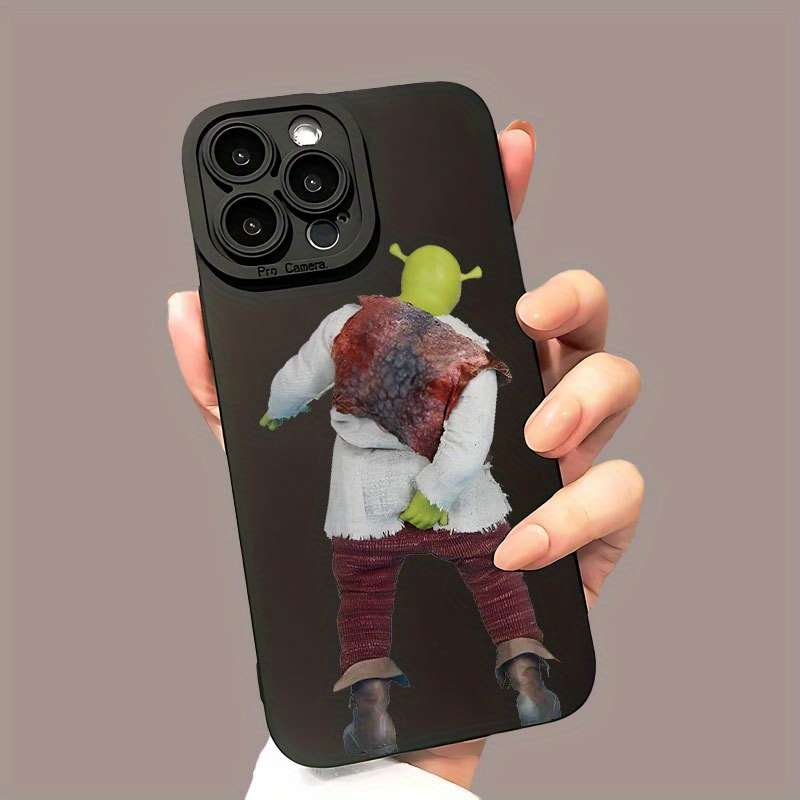 1Pc Black For iPhone 13 Mini Shrek Design Phone Case
