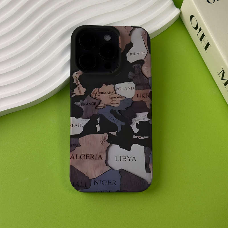 1Pc Mixed Color For iPhone 16E World Map Phone Case