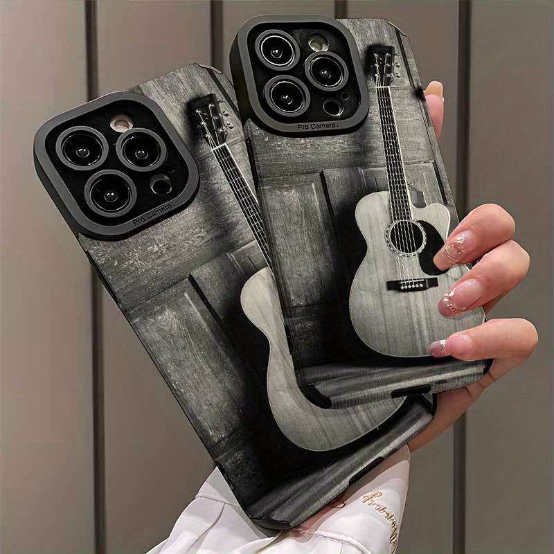 1Pc Mixed Color For iPhone 7 Plus 8 Plus Wooden Guitar Design Phone Case