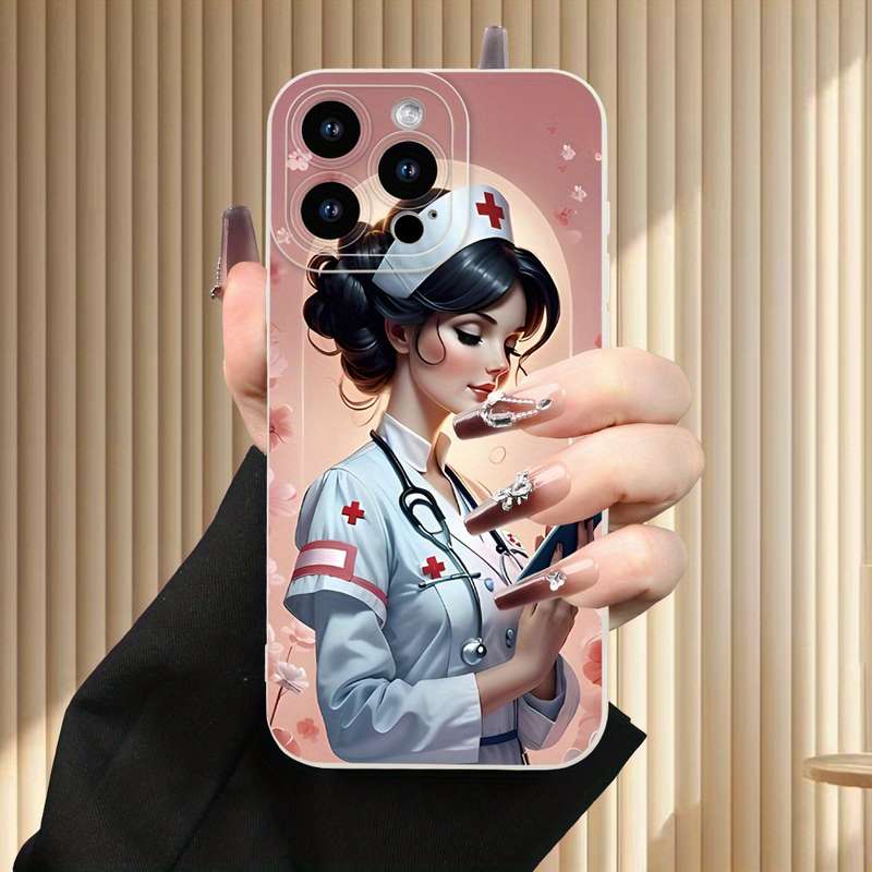1Pc Ivory White For iPhone 7 Plus 8 Plus Nurse Themed Phone Case