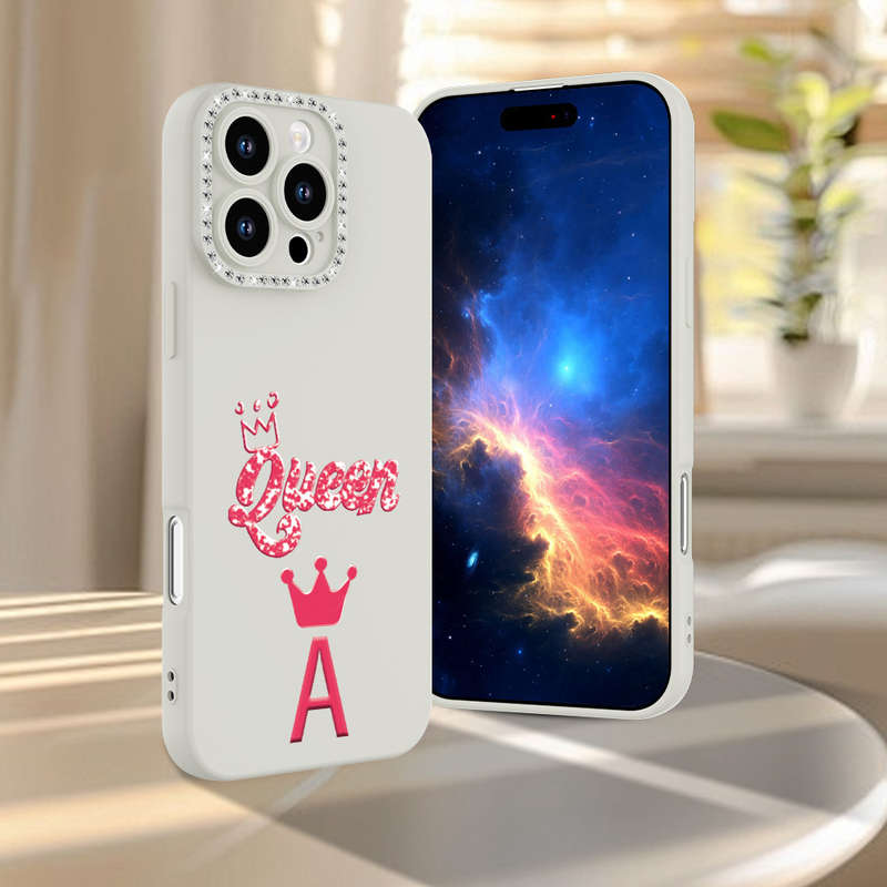 1Pc Ivory White For iPhone XS Max Letter A Print Phone Case