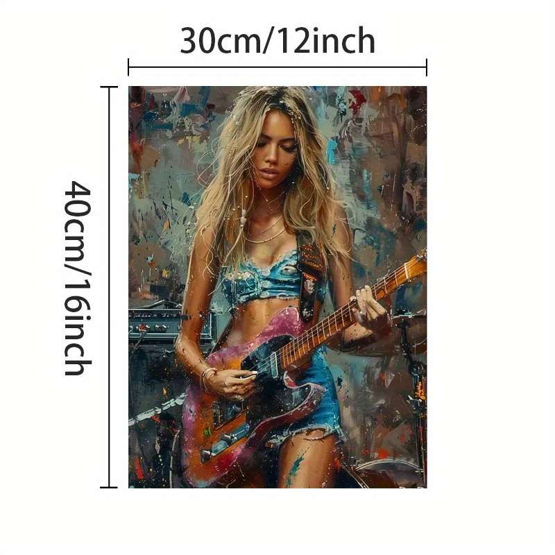1pc  Vibrant Music-Themed Canvas Print 30.48x40.64cm Frameless High-Quality Wall Art Decor M