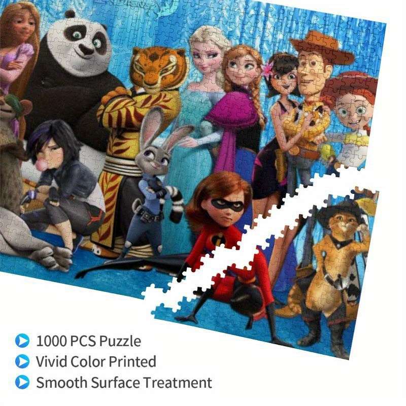 1000pcs Disney Wooden Puzzle Horizontal Style Relax Challenge Perfect for Enjoying