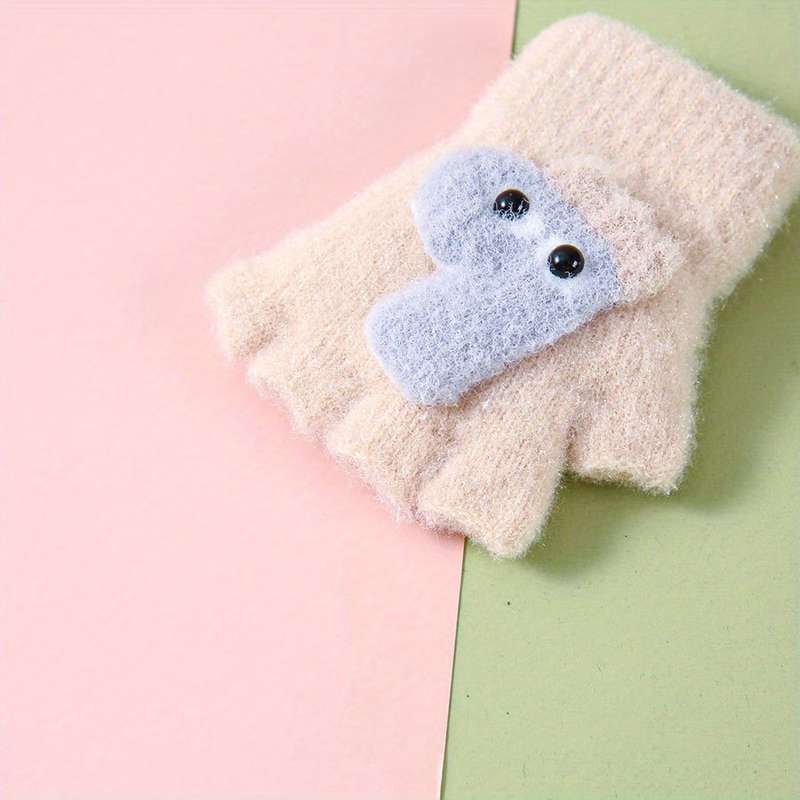 Winter Gloves Color Beige Color Size 6 To 24 Months