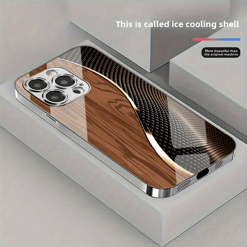 1Pc Mixed Color  For iPhone 11 Pro Max Wood Grain Phone Case