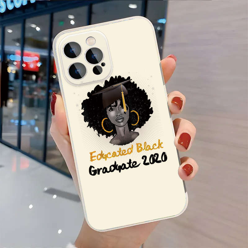 1Pc Black For iPhone 15 Plus Celebrating Educated Phone Case