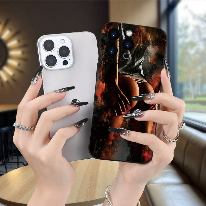 1Pc Black For iPhone 13 Sexy Butt Pattern Phone Case