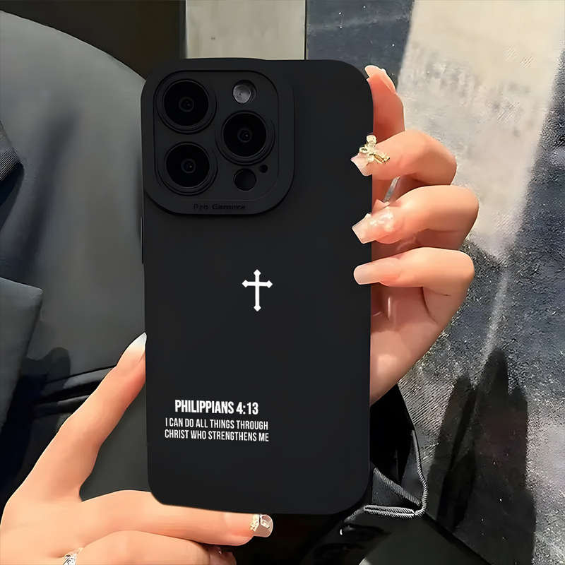 1Pc Cross Bible Quotes Christian Aesthetic Phone Case For IPhone 7 8 SE2 SE3
