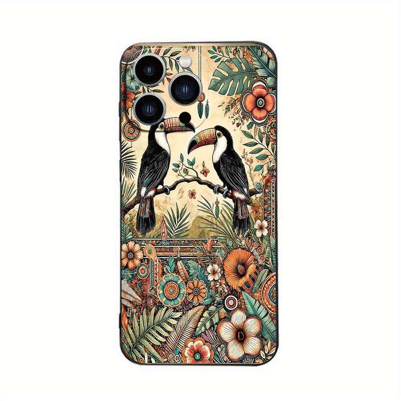 1Pc Black For iPhone 15 Pro African Style TPU Phone Case
