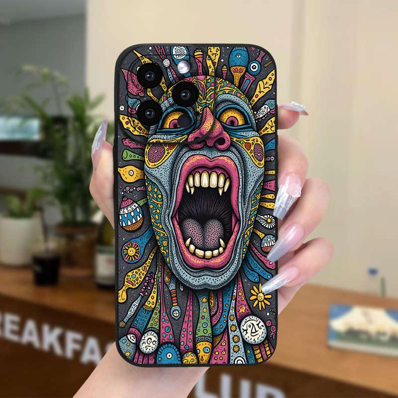 1Pc Black For iPhone 12 Mini Colorful Mask Phone Case