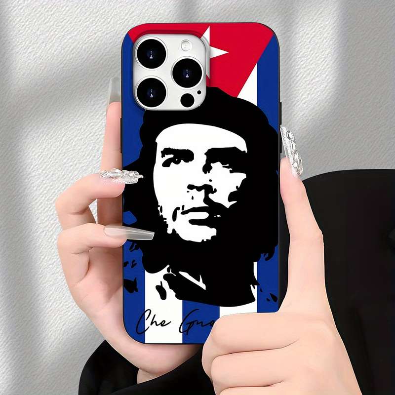 1Pc Black For iPhone 16 Plus Che Guevara Cartoon Designs Phone Case