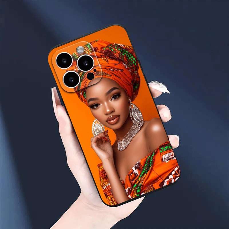 1Pc Black For iPhone 12 Pro Max Confident African Woman Phone Case