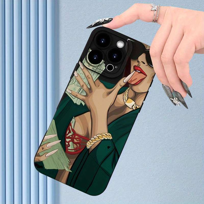 1Pc Black For iPhone 7 Plus 8 Plus Domineering Woman Phone Case