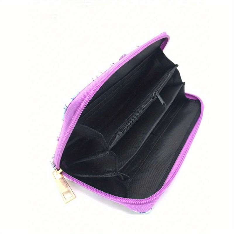 1pc Flower Skull Butterfly PU Wallet Vintage Halloween Wallet Creative Halloween Wallet Skeleton Pr