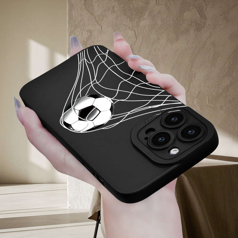 1Pc Black For iPhone 7 Plus 8 Plus Football Motion Print Phone Case