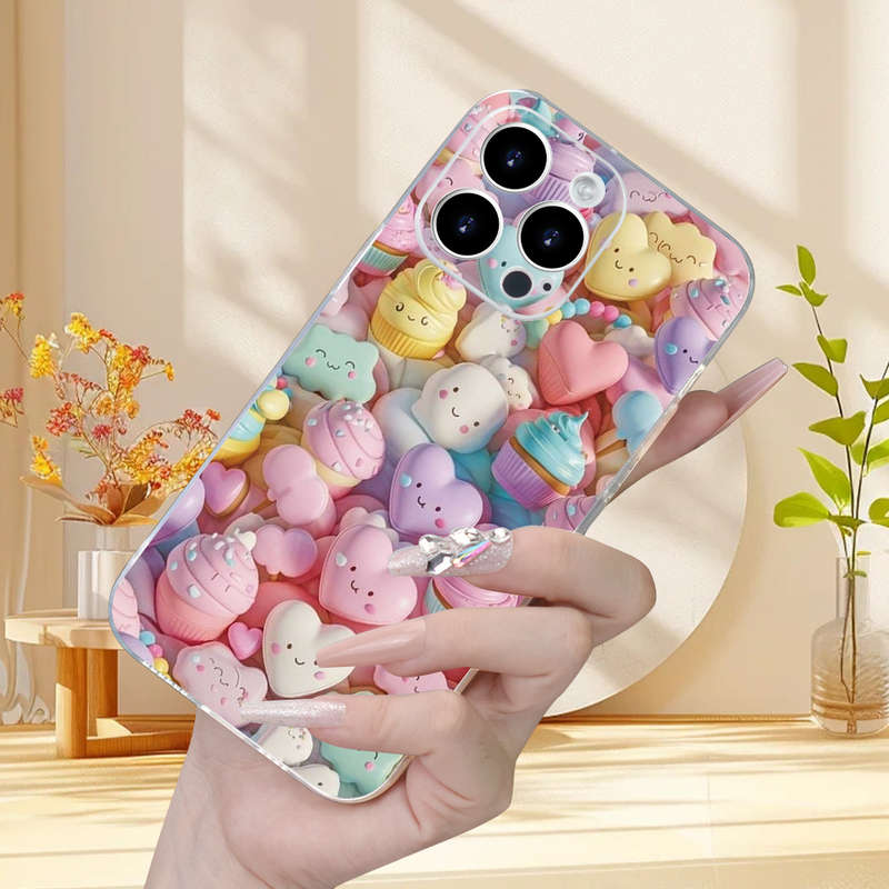 1Pc Transparent For iPhone XR Heart Shaped Pattern Phone Case