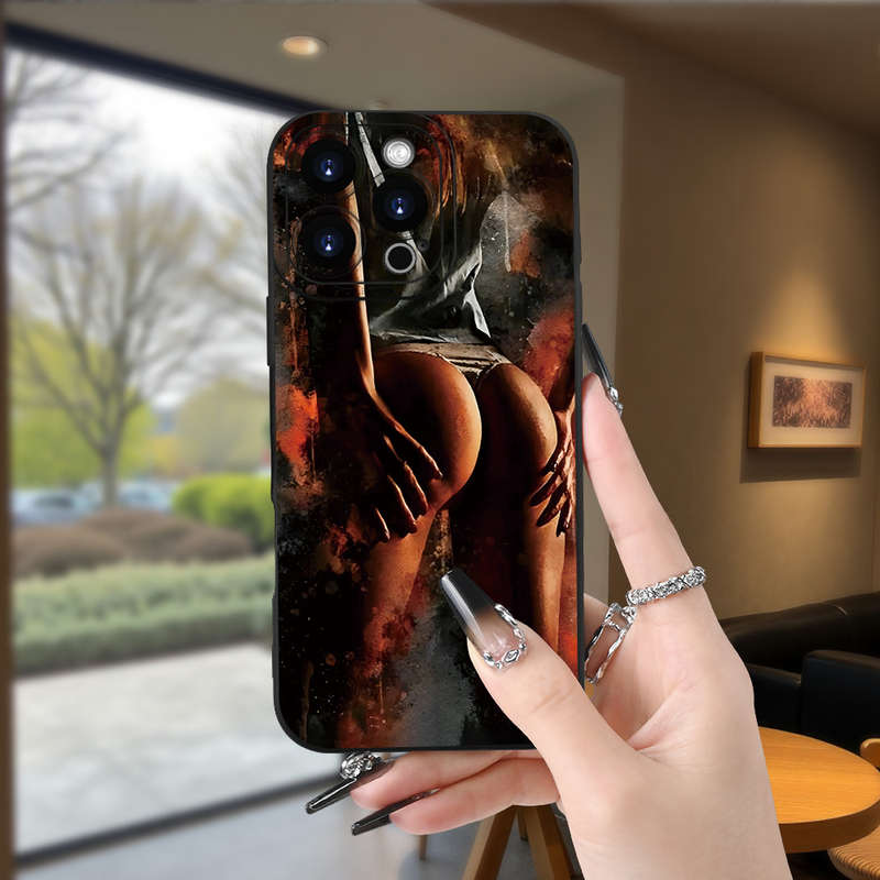 1Pc Black For iPhone 13 Sexy Butt Pattern Phone Case
